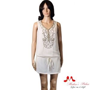 Romeo & Juliet Couture Bronze Embellished Dress